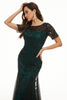 Load image into Gallery viewer, Leaves Sequins Mother Dress with Short Sleeves