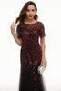 Load image into Gallery viewer, Leaves Sequins Mother Dress with Short Sleeves