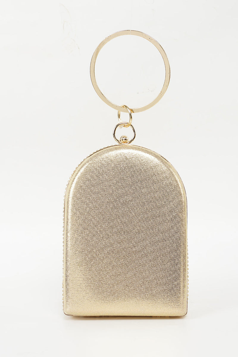 Load image into Gallery viewer, Golden Rhinestones Prom Handbag