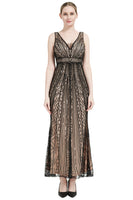 Load image into Gallery viewer, Sequin V-neck Midi 1920s Flapper Dress