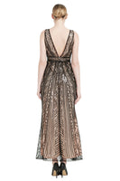 Load image into Gallery viewer, Sequin V-neck Midi 1920s Flapper Dress
