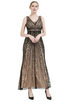 Load image into Gallery viewer, Sequin V-neck Midi 1920s Flapper Dress