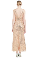 Load image into Gallery viewer, Sequin V-neck Midi 1920s Flapper Dress