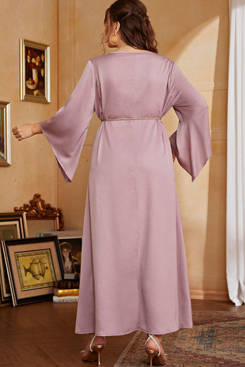 Plus Size Grey Pink Mother of the Bride Dress