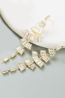 Load image into Gallery viewer, White Rhinestone Prom Earrings