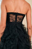 Load image into Gallery viewer, Strapless Black Corset Prom Dress with Slit