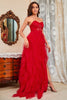 Load image into Gallery viewer, Strapless Black Corset Prom Dress with Slit