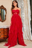 Load image into Gallery viewer, Strapless Black Corset Prom Dress with Slit