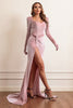 Load image into Gallery viewer, Velvet Long Sleeves Prom Dress with Slit