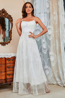Load image into Gallery viewer, White Spaghetti Straps A Line Prom Dress