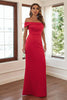 Load image into Gallery viewer, Off The Shoulder Red Sheath Long Formal Dress