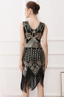 Load image into Gallery viewer, Fringes Glitter Flapper Dress with Sleeveless