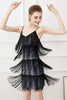 Load image into Gallery viewer, Black Friges Spaghetti Straps 1920s Dress