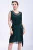 Load image into Gallery viewer, Black Glitter Sequins Flapper Dress with Fringes