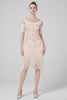 Load image into Gallery viewer, Blush Sequins 1920s Dress with Fringes