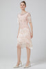 Load image into Gallery viewer, Blush Sequins 1920s Dress with Fringes