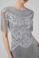 Load image into Gallery viewer, Blush Sequins 1920s Dress with Fringes