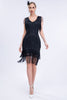 Load image into Gallery viewer, Black Fringes 1920s Dress with Sleeveless