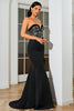 Load image into Gallery viewer, Sweetheart Black Long Prom Dress with Slit