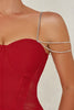 Load image into Gallery viewer, Red Spaghetti Straps Beading Short Party Dress