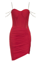 Load image into Gallery viewer, Red Spaghetti Straps Beading Short Party Dress