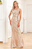 Load image into Gallery viewer, Champange Sparkly Prom Dress with Sleeveless