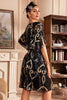 Load image into Gallery viewer, Black Glitter Sequins 1920s Dress with Batwing Sleeves