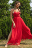 Load image into Gallery viewer, Black Spaghetti Straps A Line Tulle Open Back Long Prom Dress
