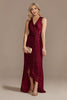 Load image into Gallery viewer, Champagne V-Neck High Low Sequin Prom Dress