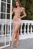 Load image into Gallery viewer, Blush Square Neck Cap Sleeves Bodycon Long Party Dress
