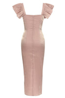 Load image into Gallery viewer, Blush Square Neck Cap Sleeves Bodycon Long Party Dress