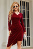 Load image into Gallery viewer, Dark Green Long Sleeves Holiday Party Dress with Pleated