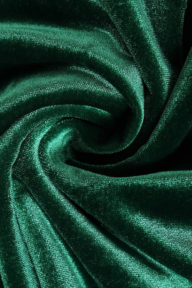 Load image into Gallery viewer, Dark Green Long Sleeves Holiday Party Dress with Pleated
