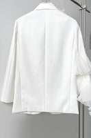 Load image into Gallery viewer, White Notched Lapel Two Buttons Women Party Blazer with Flower