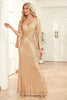 Load image into Gallery viewer, Champagne Sequins Sheath Formal Dress with Pleated