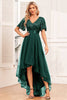 Load image into Gallery viewer, Burgundy High-low A-line Formal Dress with Sequins