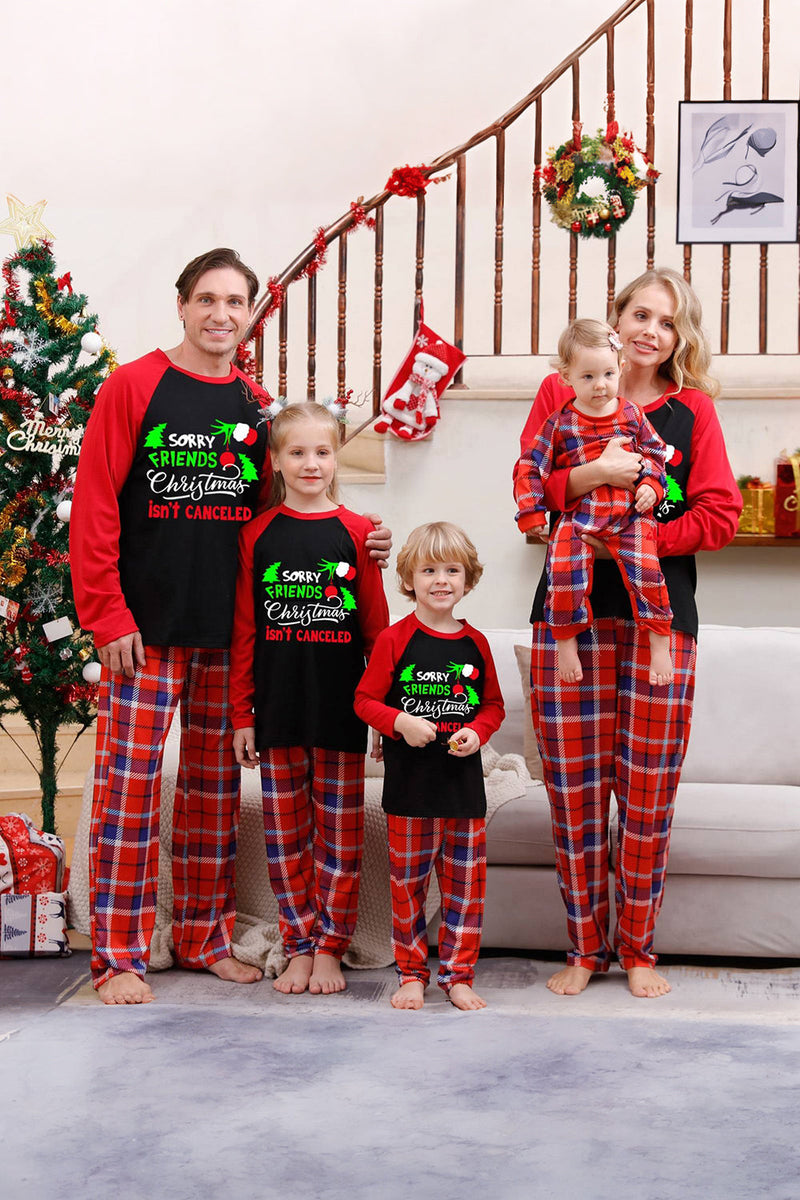 Load image into Gallery viewer, Black &amp; Red Family Plaid Matching Christmas Pajamas Sets