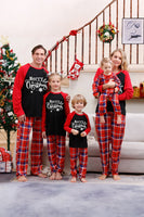 Load image into Gallery viewer, Black &amp; Red Family Plaid Matching Christmas Pajamas Sets