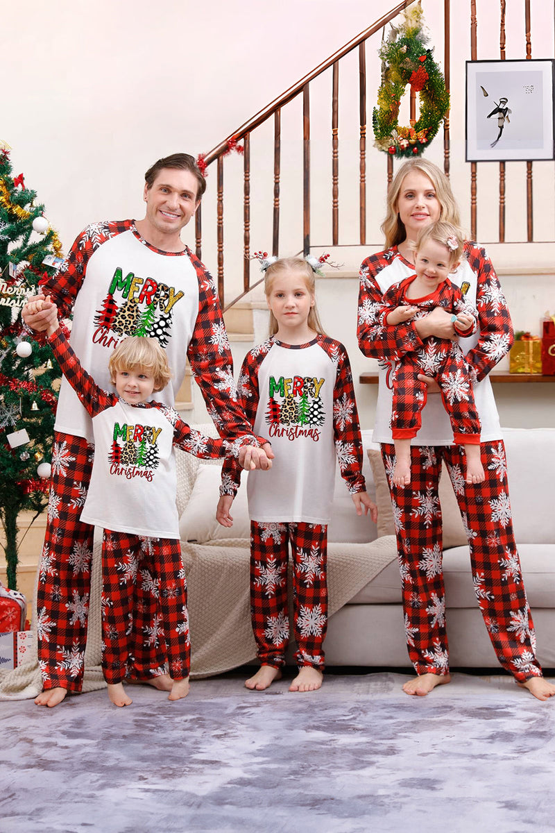 Load image into Gallery viewer, Plaid Matching Family Christmas Pajamas with Snowflake