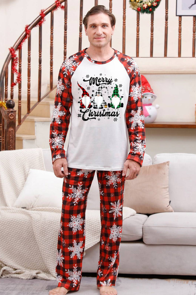 Load image into Gallery viewer, Red Plaid Matching Family Christmas Pajamas with Snowflake