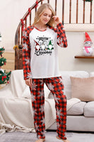 Load image into Gallery viewer, Red Plaid Matching Family Christmas Pajamas with Snowflake