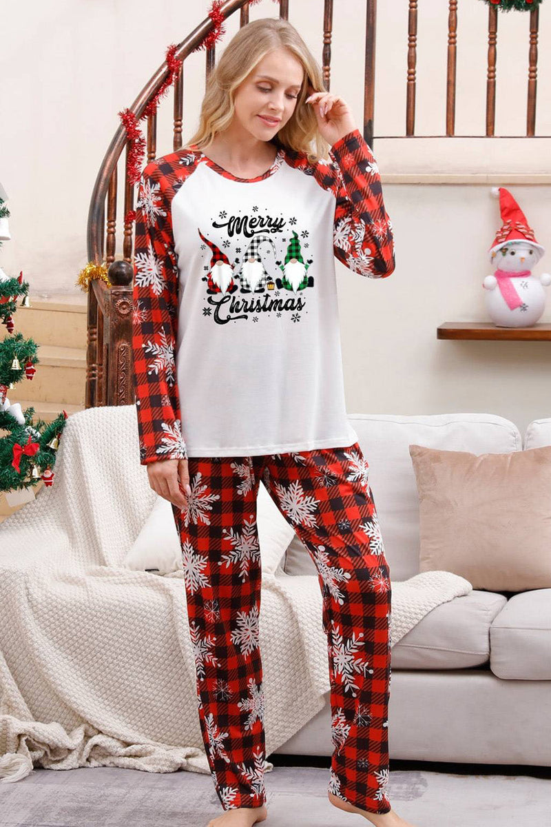 Load image into Gallery viewer, Red Plaid Matching Family Christmas Pajamas with Snowflake