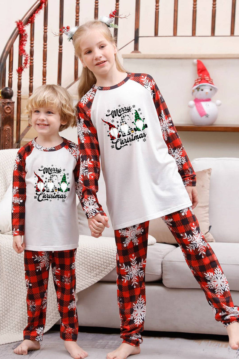 Load image into Gallery viewer, Red Plaid Matching Family Christmas Pajamas with Snowflake