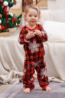 Load image into Gallery viewer, Red Plaid Matching Family Christmas Pajamas with Snowflake