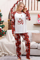 Load image into Gallery viewer, Red Plaid Matching Family Christmas Pajamas with Snowflake