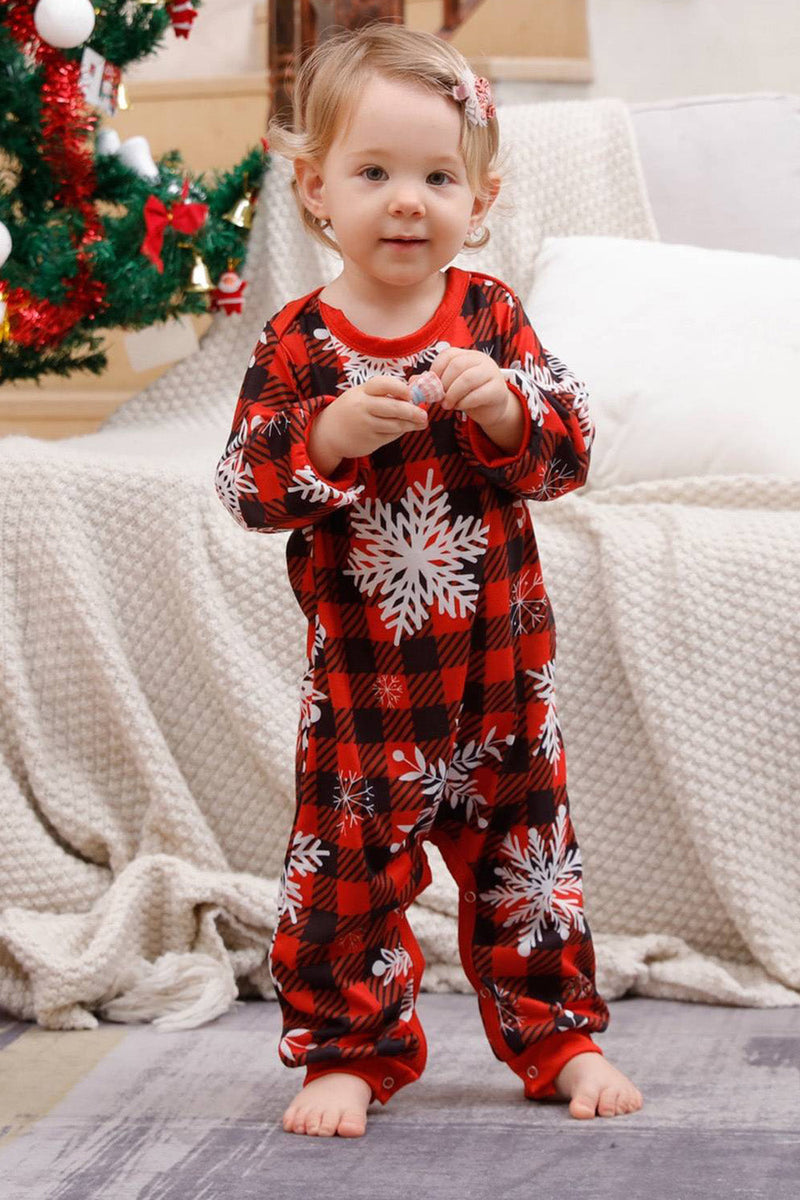 Load image into Gallery viewer, Plaid Matching Family Christmas Pajamas with Snowflake