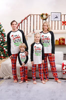 Load image into Gallery viewer, Black Plaid Printed Matching Christmas Pajamas Sets