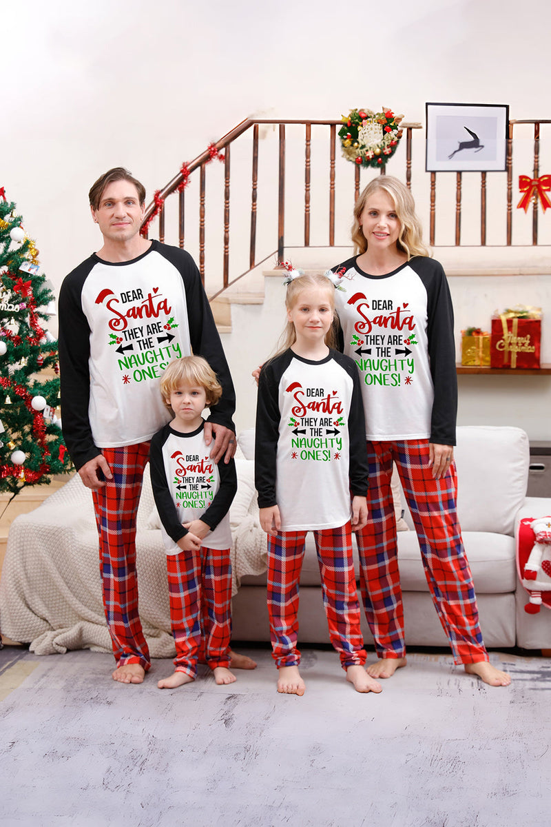 Load image into Gallery viewer, Black Plaid Printed Matching Christmas Pajamas Sets