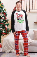 Load image into Gallery viewer, Black Plaid Printed Matching Christmas Pajamas Sets