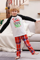 Load image into Gallery viewer, Black Plaid Printed Matching Christmas Pajamas Sets